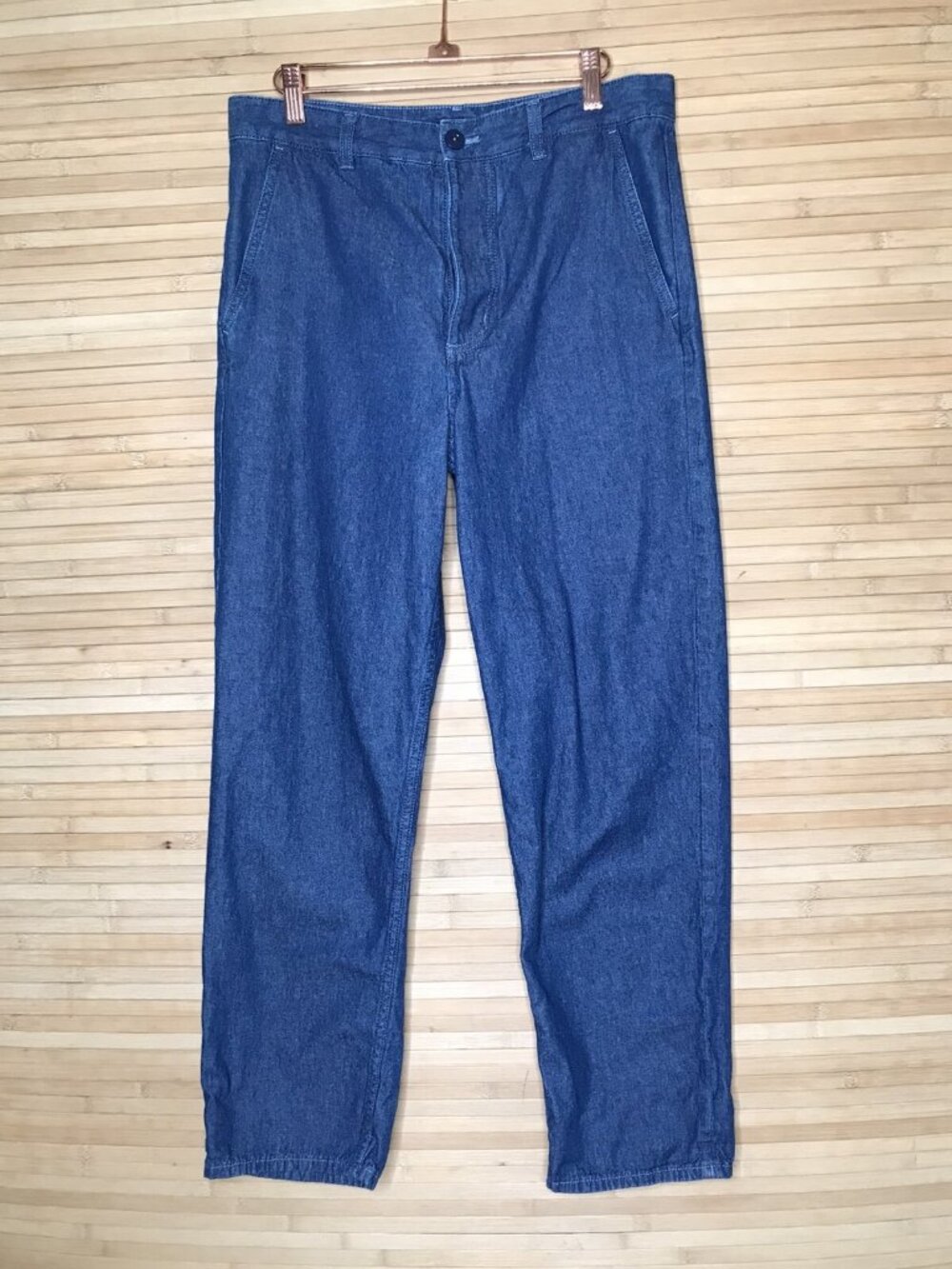 COS Button Fly Trouser Chino Pants Navy Blue straight leg sz 6 jeans